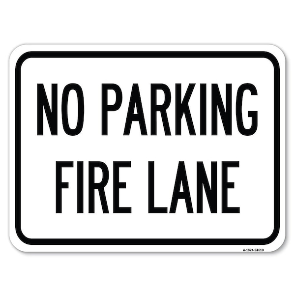 Pavement Stencil No Parking Fire Lane Heavy-Gauge Alum Rust Proof Parking, 18" x 24", A-1824-24610
